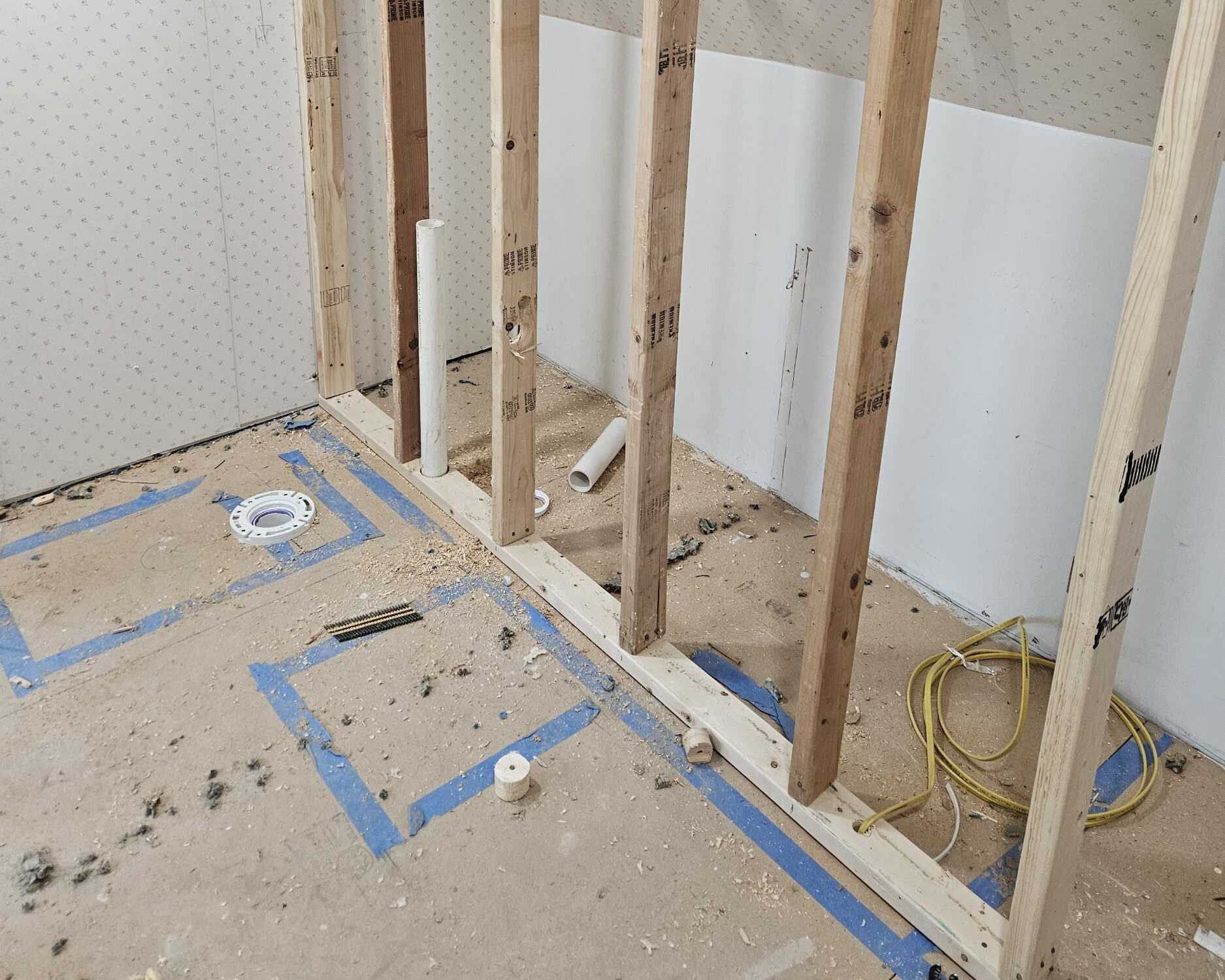Plumbing access framing cropped